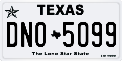 TX license plate DNO5099