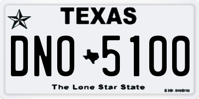 TX license plate DNO5100