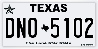 TX license plate DNO5102