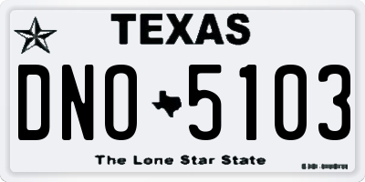 TX license plate DNO5103