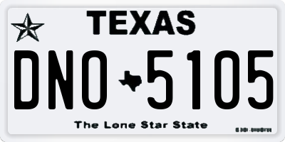 TX license plate DNO5105