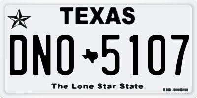 TX license plate DNO5107