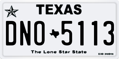 TX license plate DNO5113