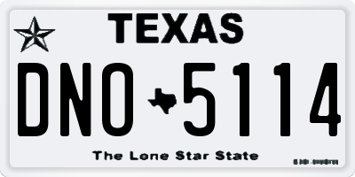 TX license plate DNO5114