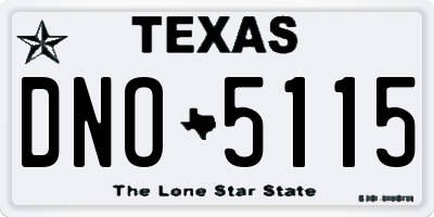 TX license plate DNO5115