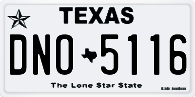 TX license plate DNO5116