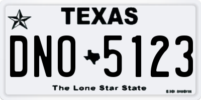 TX license plate DNO5123