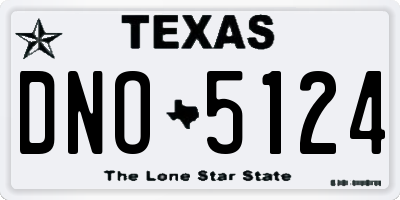 TX license plate DNO5124