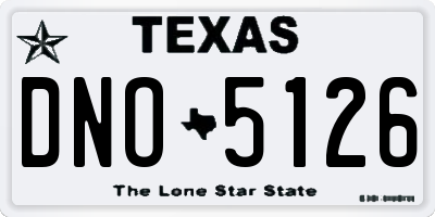 TX license plate DNO5126