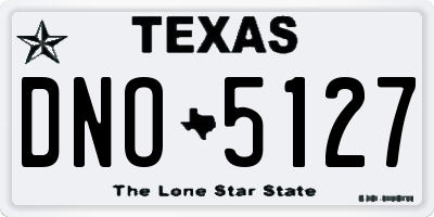 TX license plate DNO5127