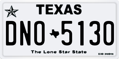 TX license plate DNO5130