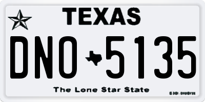 TX license plate DNO5135