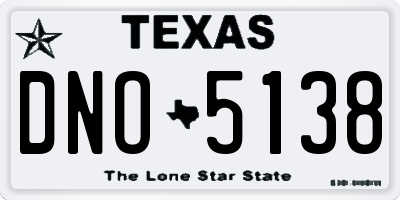 TX license plate DNO5138