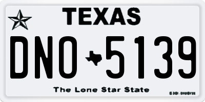TX license plate DNO5139