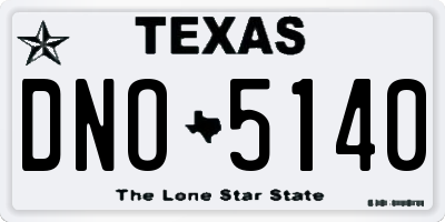 TX license plate DNO5140