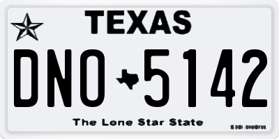 TX license plate DNO5142