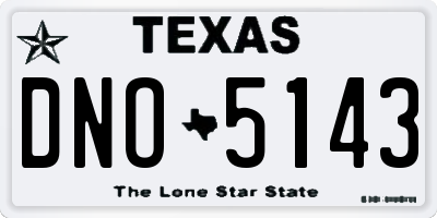 TX license plate DNO5143