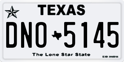 TX license plate DNO5145