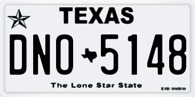 TX license plate DNO5148