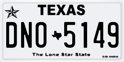TX license plate DNO5149