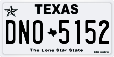 TX license plate DNO5152