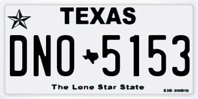 TX license plate DNO5153