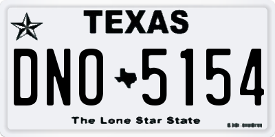 TX license plate DNO5154