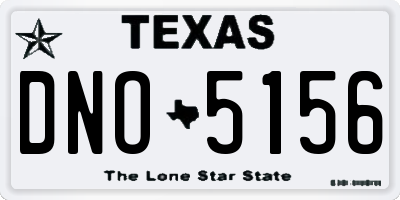 TX license plate DNO5156