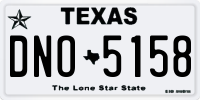 TX license plate DNO5158