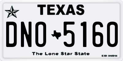 TX license plate DNO5160