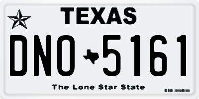 TX license plate DNO5161