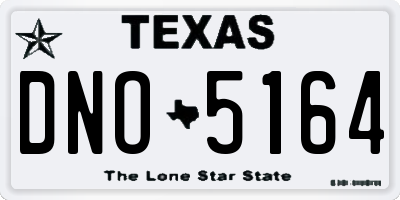 TX license plate DNO5164
