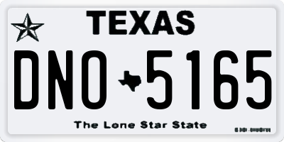 TX license plate DNO5165