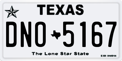 TX license plate DNO5167