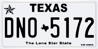TX license plate DNO5172