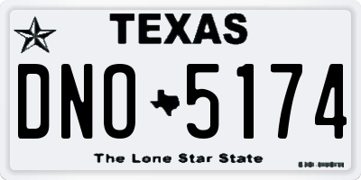 TX license plate DNO5174