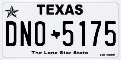 TX license plate DNO5175