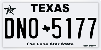 TX license plate DNO5177