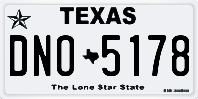 TX license plate DNO5178