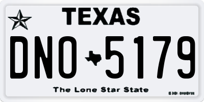 TX license plate DNO5179