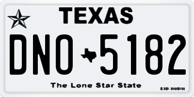TX license plate DNO5182