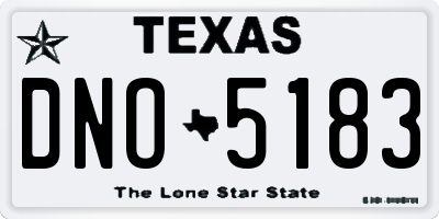 TX license plate DNO5183
