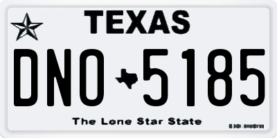 TX license plate DNO5185