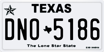 TX license plate DNO5186