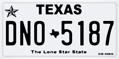 TX license plate DNO5187