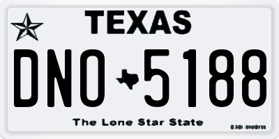 TX license plate DNO5188