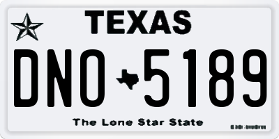 TX license plate DNO5189