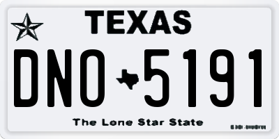TX license plate DNO5191