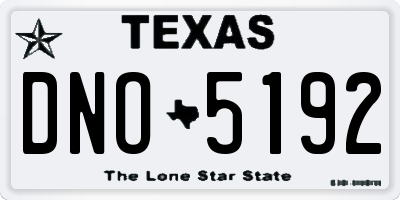 TX license plate DNO5192