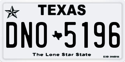 TX license plate DNO5196